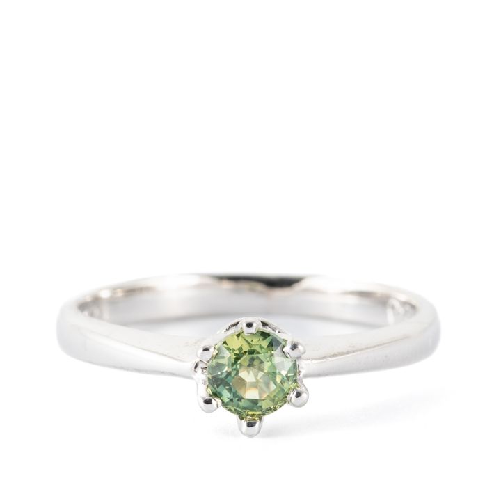 0.51 Carat Green Sapphire Ring