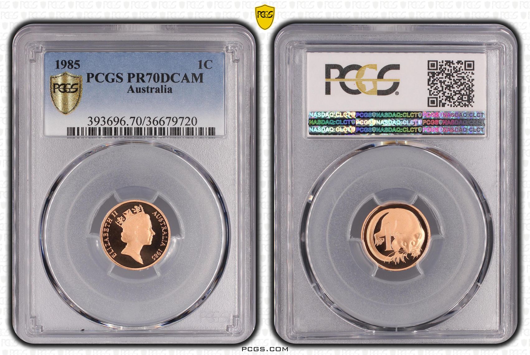 One Cent, 1985, Pcgs Pr70dcam