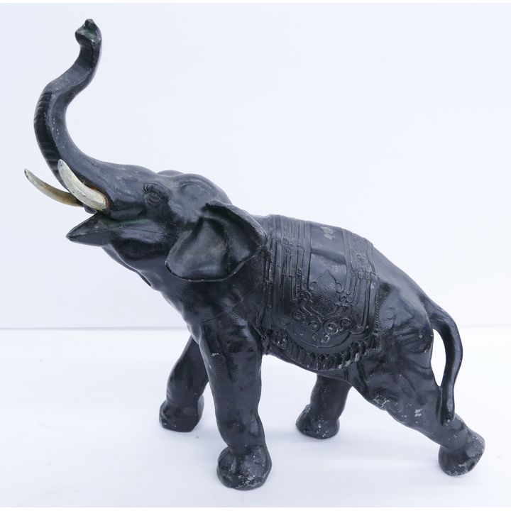 Art Deco Painted Metal Elephant Figure- 13''