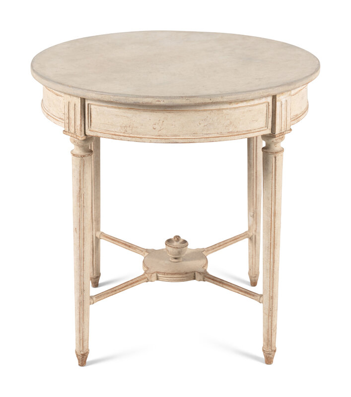 A Louis XVI Style White-Painted Side Table