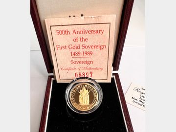 1989 ELIZABETH II 'TUDOR ROSE' PROOF GOLD SOVEREIGN