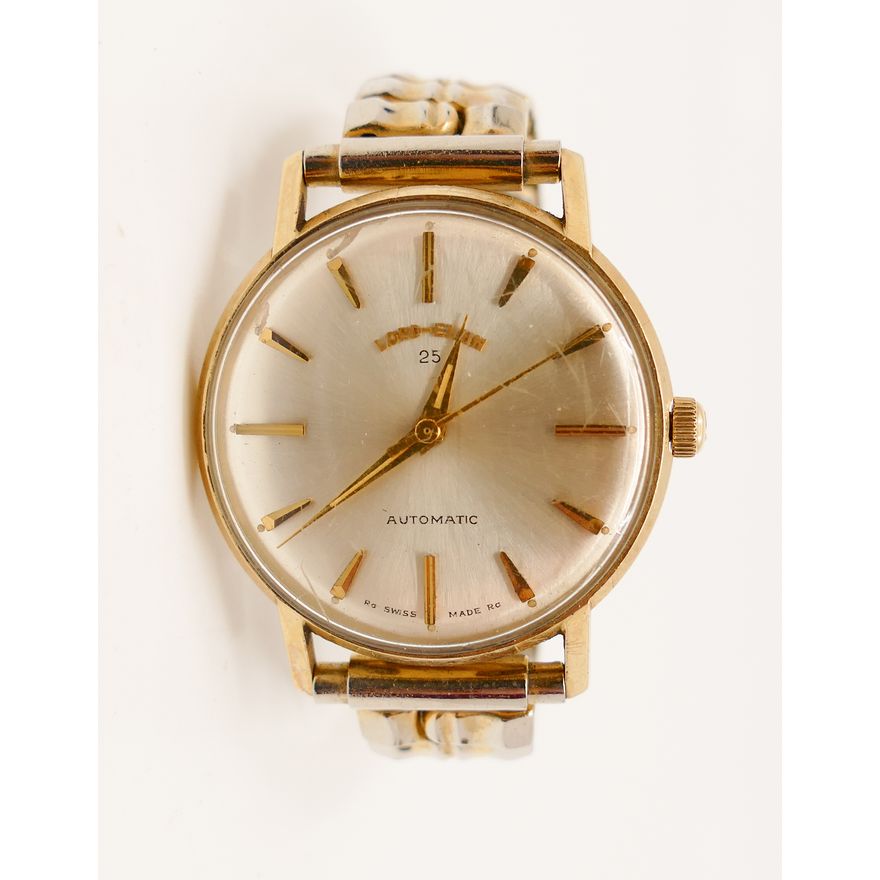 Lord Elgin 10K Yellow Gold Automatic 25 Jewel Men's Wristwatch.
