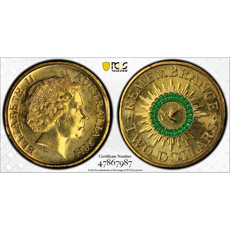 Remembrance - Colorized, Two Dollar, 2014, PCGS MS64