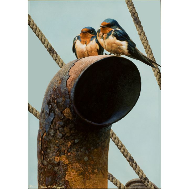 Carl Brenders (1937- ), The Stowaways - Barn Swallows