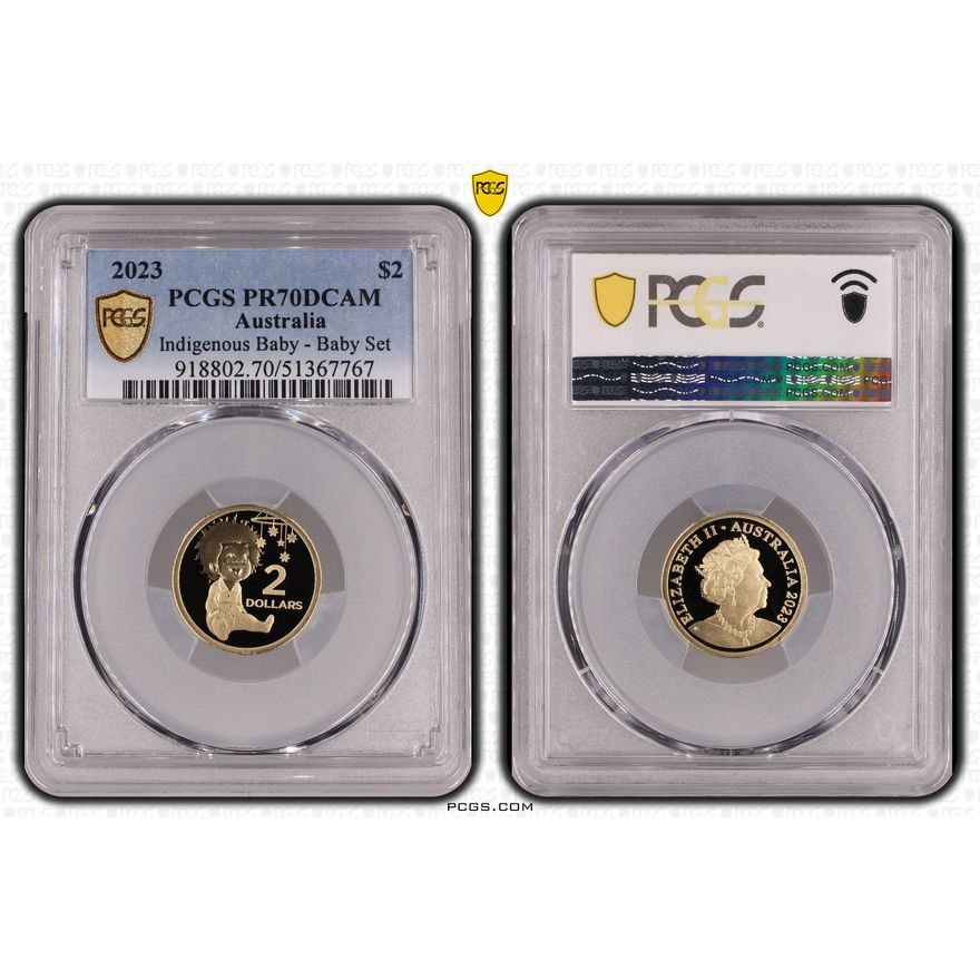 Indigenous Baby - Baby Set, Two Dollar, 2023, PCGS PR70DCAM