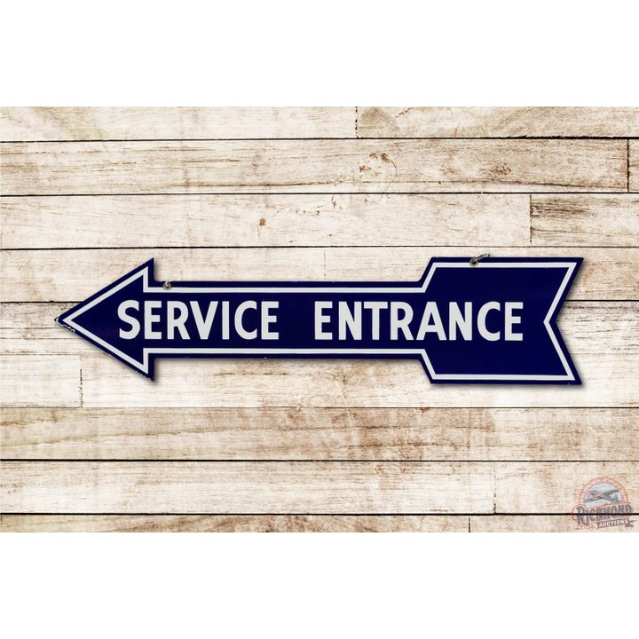 42" Service Entrance Porcelain Arrow Sign TAC 9