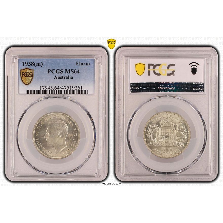 Florin, 1938(m), PCGS MS 64