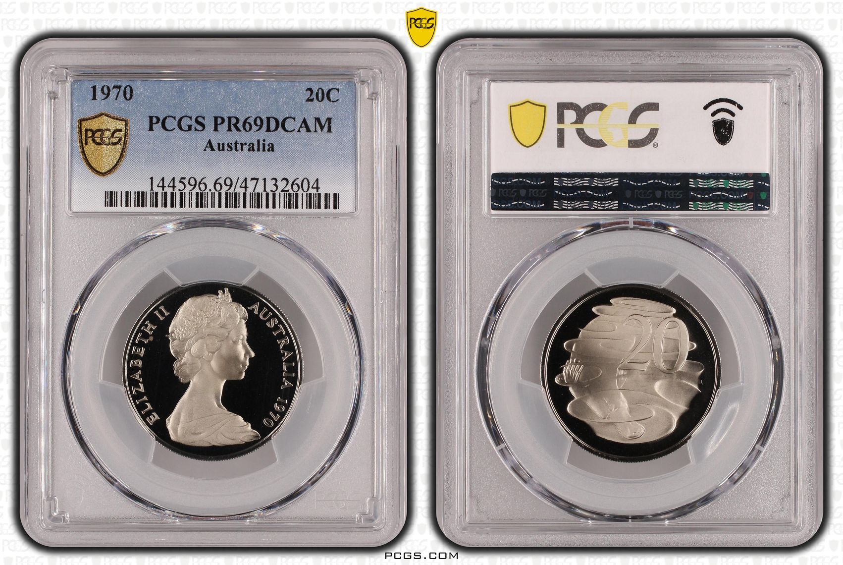 Elizabeth II, Twenty Cent, 1970, PCGS PR69DCAM