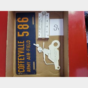 Coffeyville Army Airfield License plate, rain guage, other