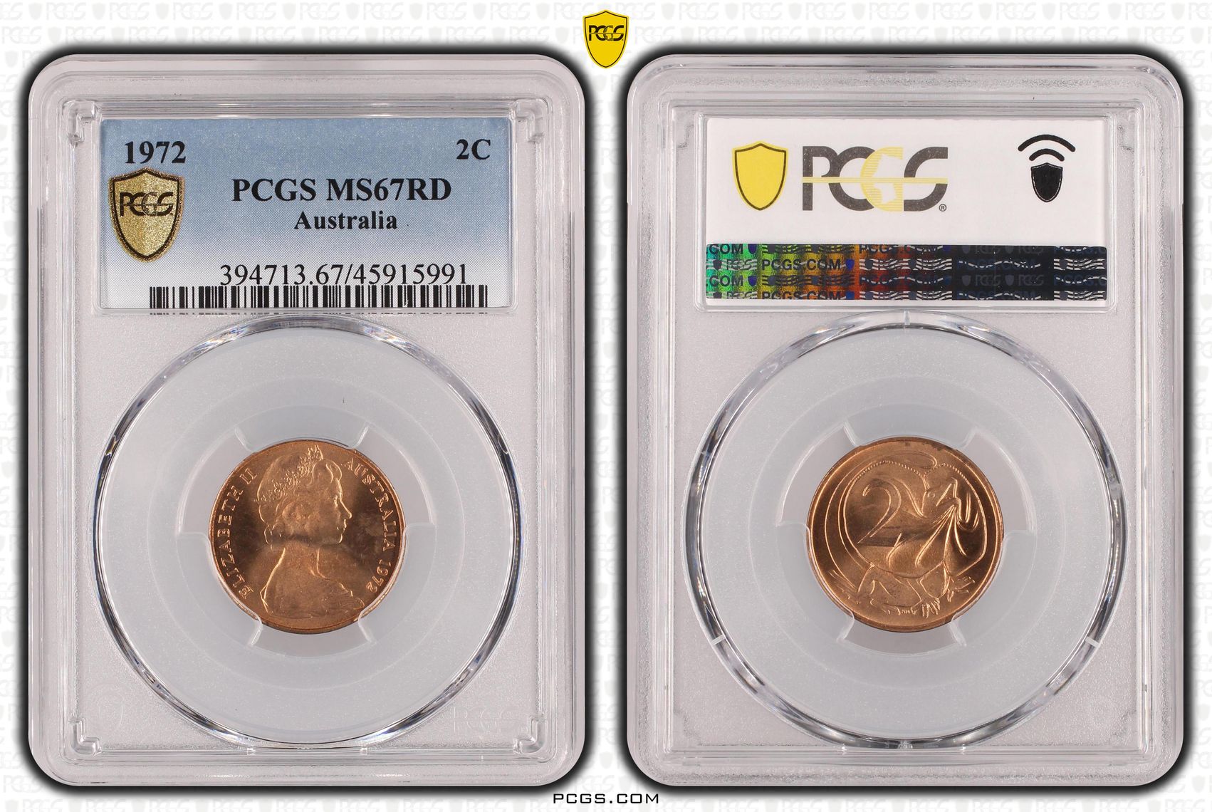 Two Cent, 1972, PCGS MS67RD