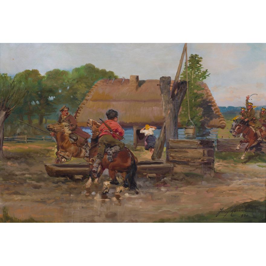 Jerzy Kossak | Napad Kozaków, 1930 r.