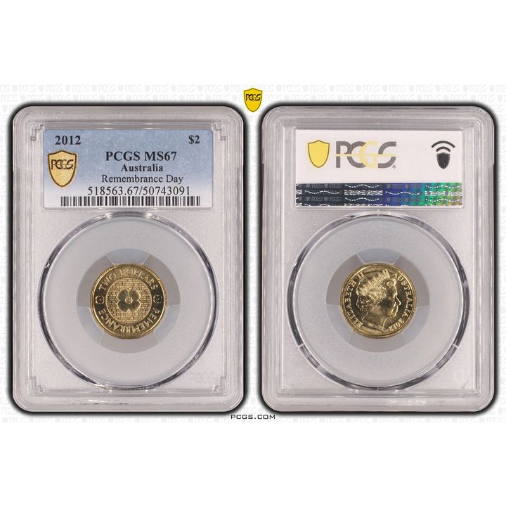 Remembrance Day, Two Dollar, 2012, PCGS MS67