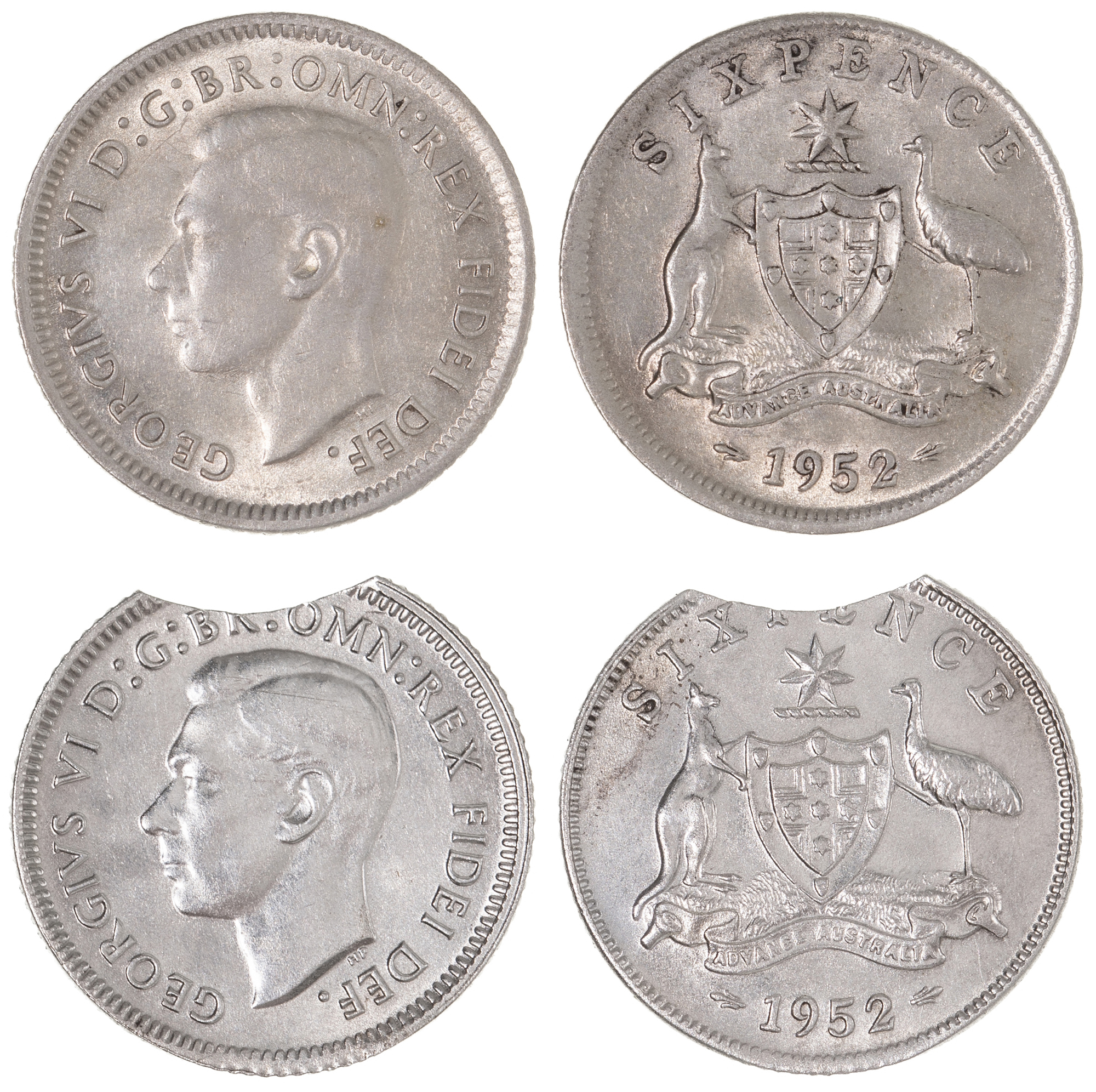 George VI, Sixpence, 1952, gVF - EF
