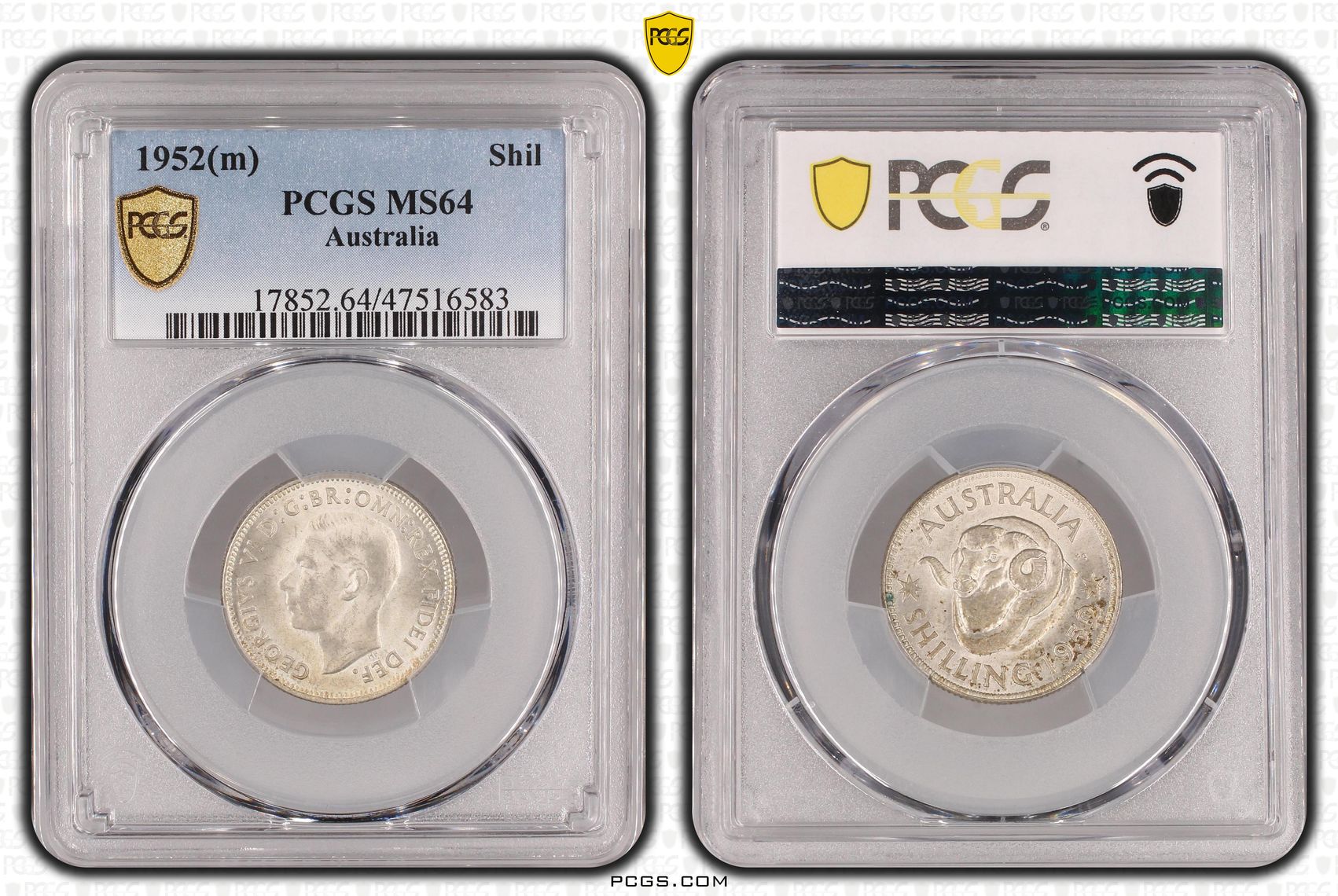 Shilling, 1952(m), PCGS MS 64
