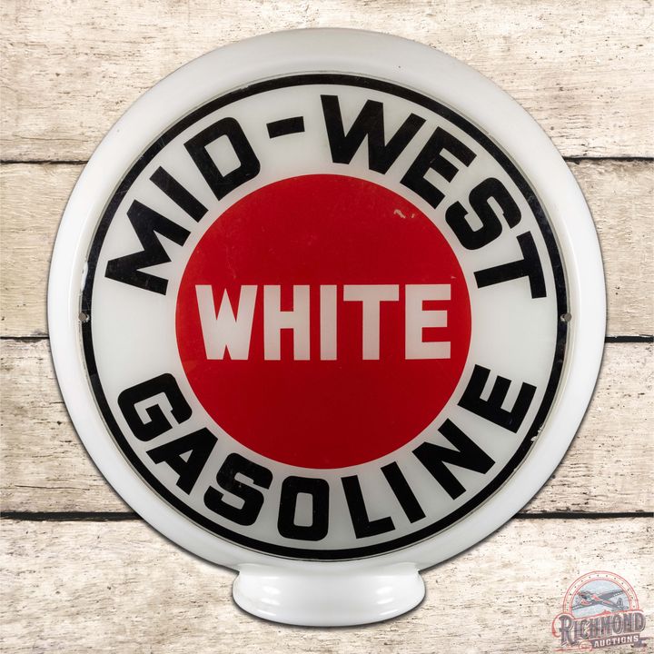 Mid-West White Gasoline 13.5" Single Lens w/ Milk Glass Body