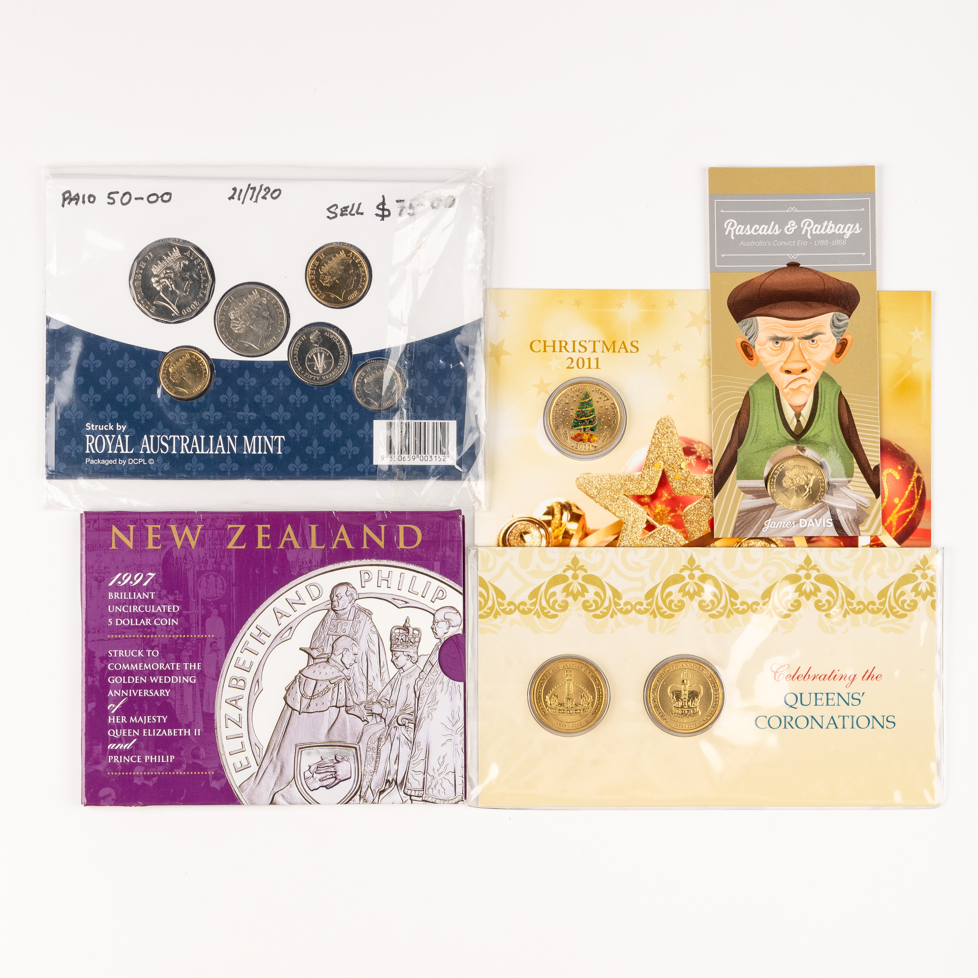 Elizabeth II, Rank-Broadley Portrait Coin Set, Five Cents - Two Dollars, 1999 - 2019, UNC
