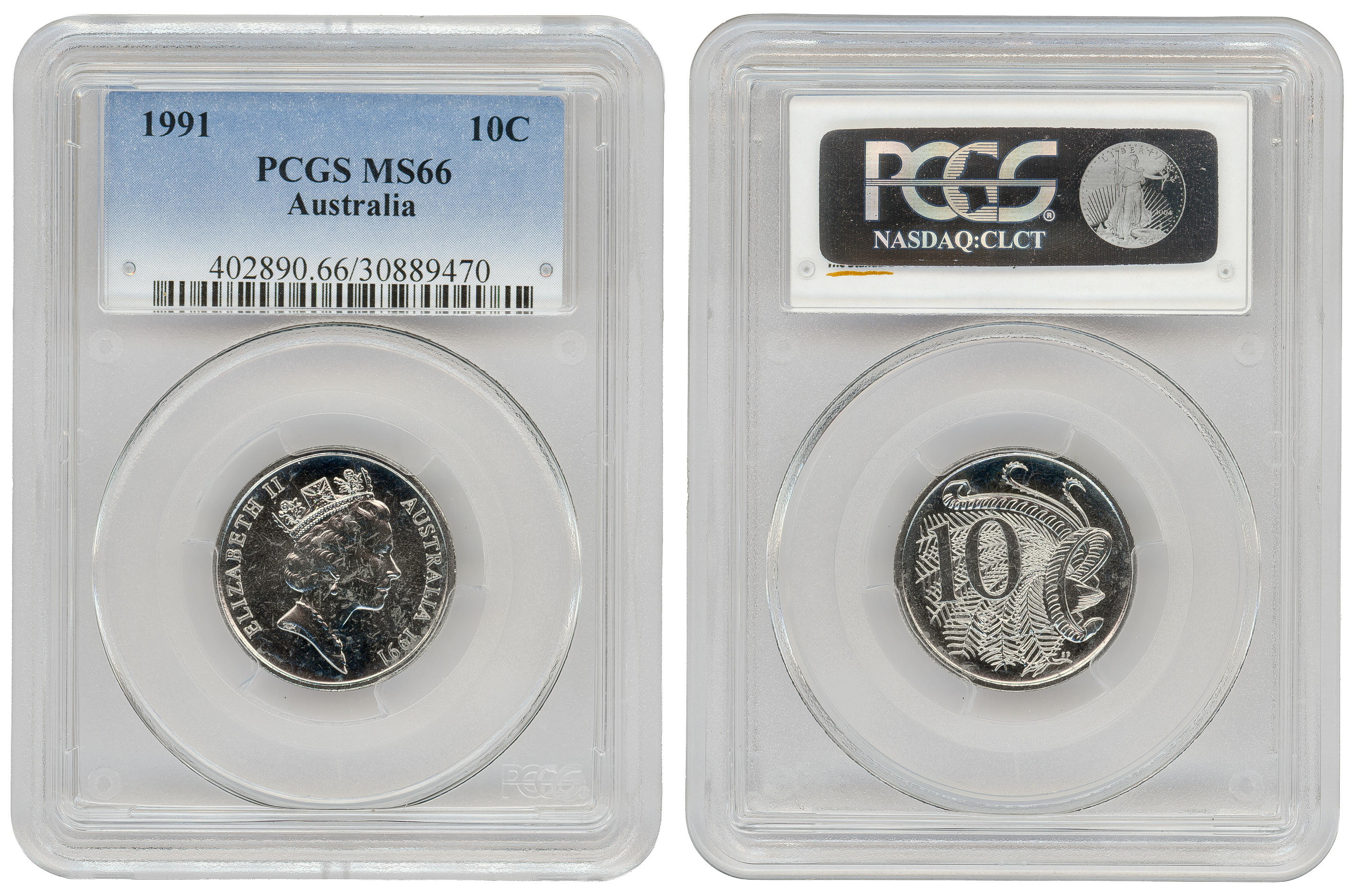 Ten Cent, 1991, PCGS MS66