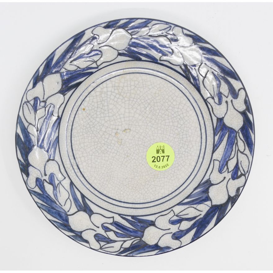 Antique Dedham Pottery Iris Small Dish 6''