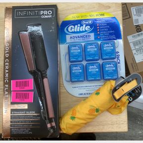 GLIDE DENTAL FLOSS 6 PACK, MINI UMBRELLA,CONAIR INFINIT PRO STRAIGHTNER