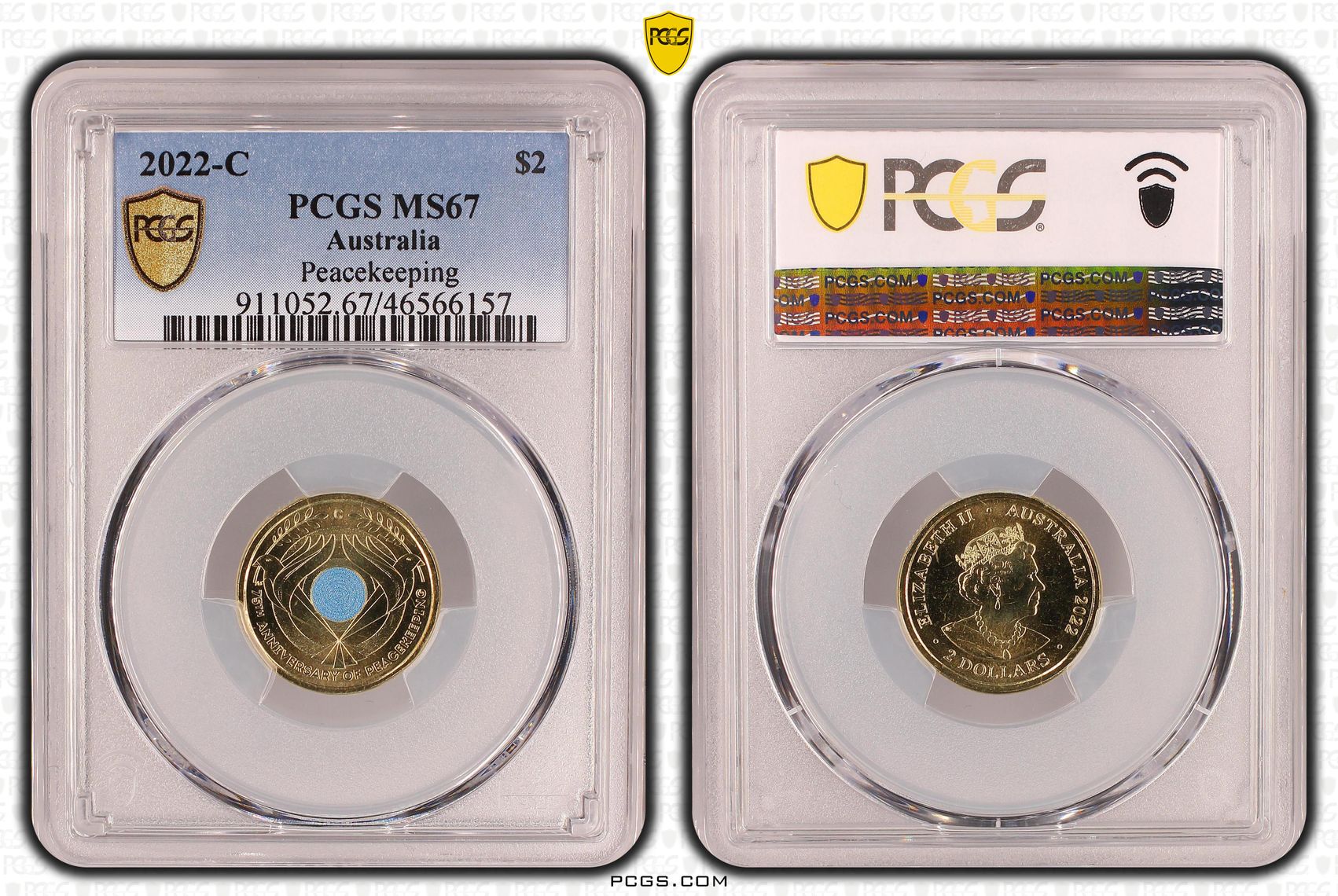 Peacekeeping Colourised, Two Dollar, 2022-C, PCGS MS67