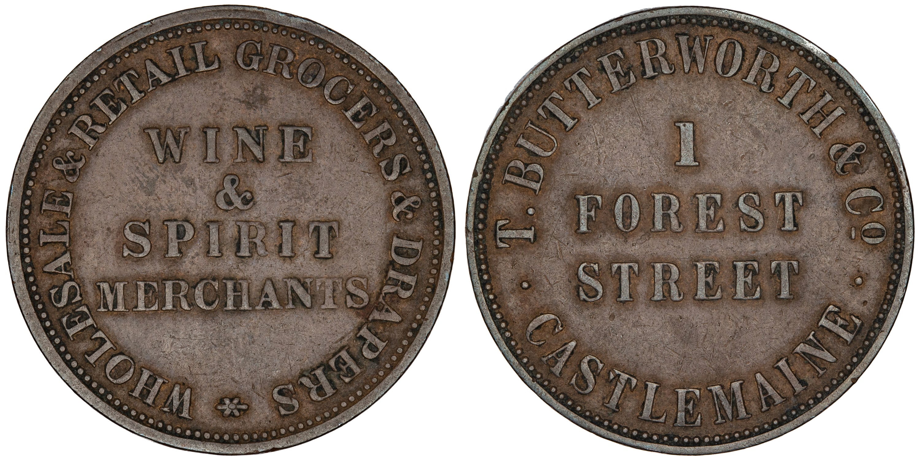 152 · A.53 - Butterworth, T & Co - Castlemaine VIC, Penny,  VF