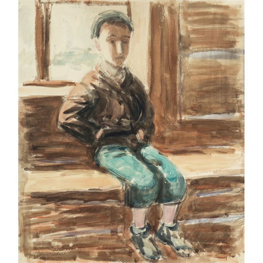 Jerzy Mierzejewski | Chłopiec na ławce, 1948 r.