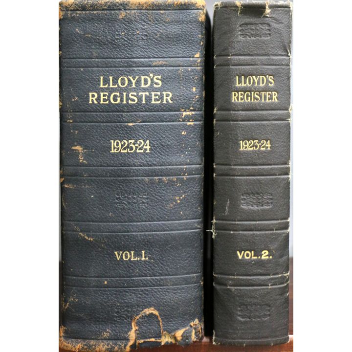 LLOYDS REGISTER OF BRITISH AND FOREIGN SHIPPING, 1923-24. , 2 VOLUMES.