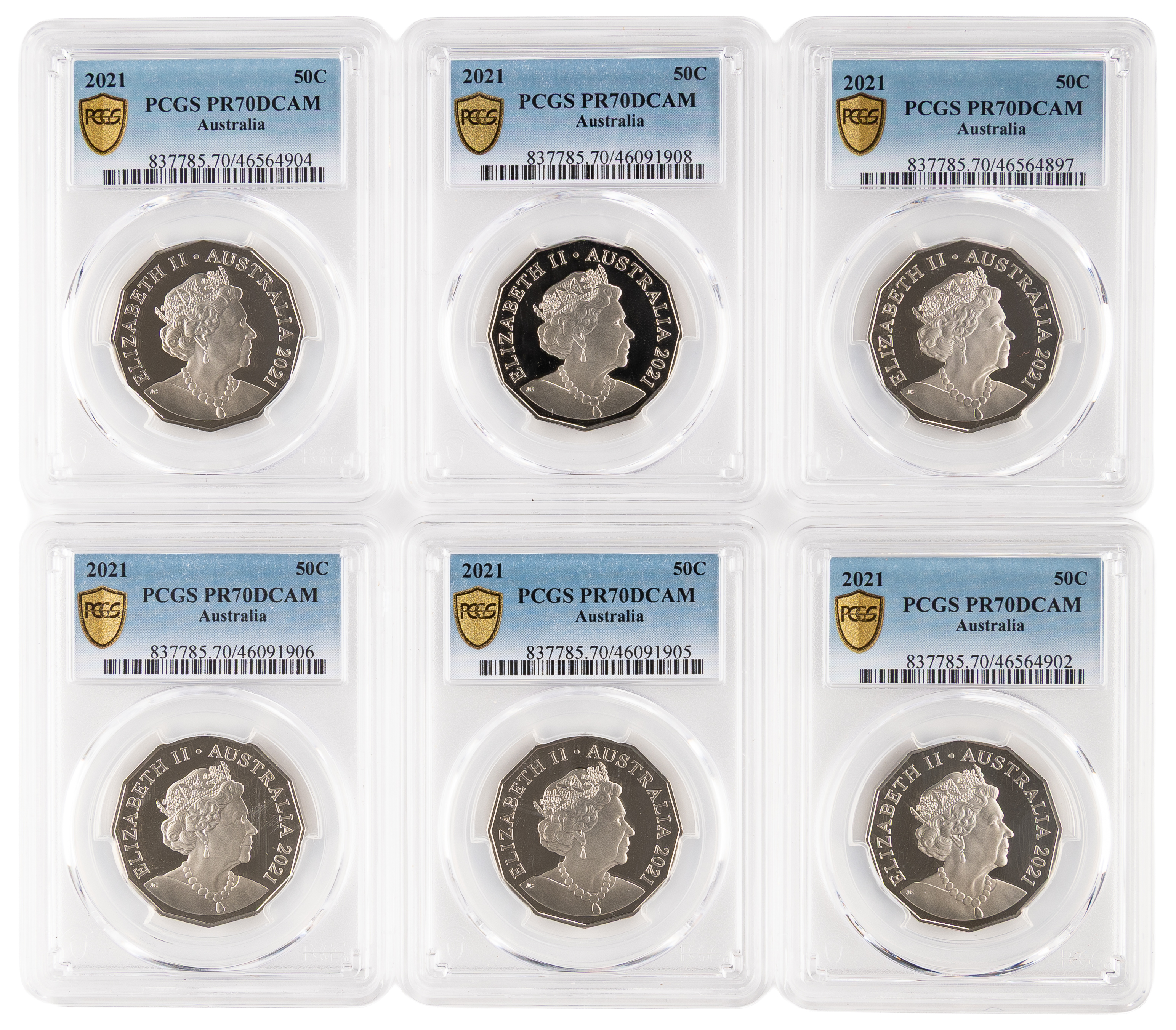 6x, Fifty Cent, 2021, PCGS PR70DCAM