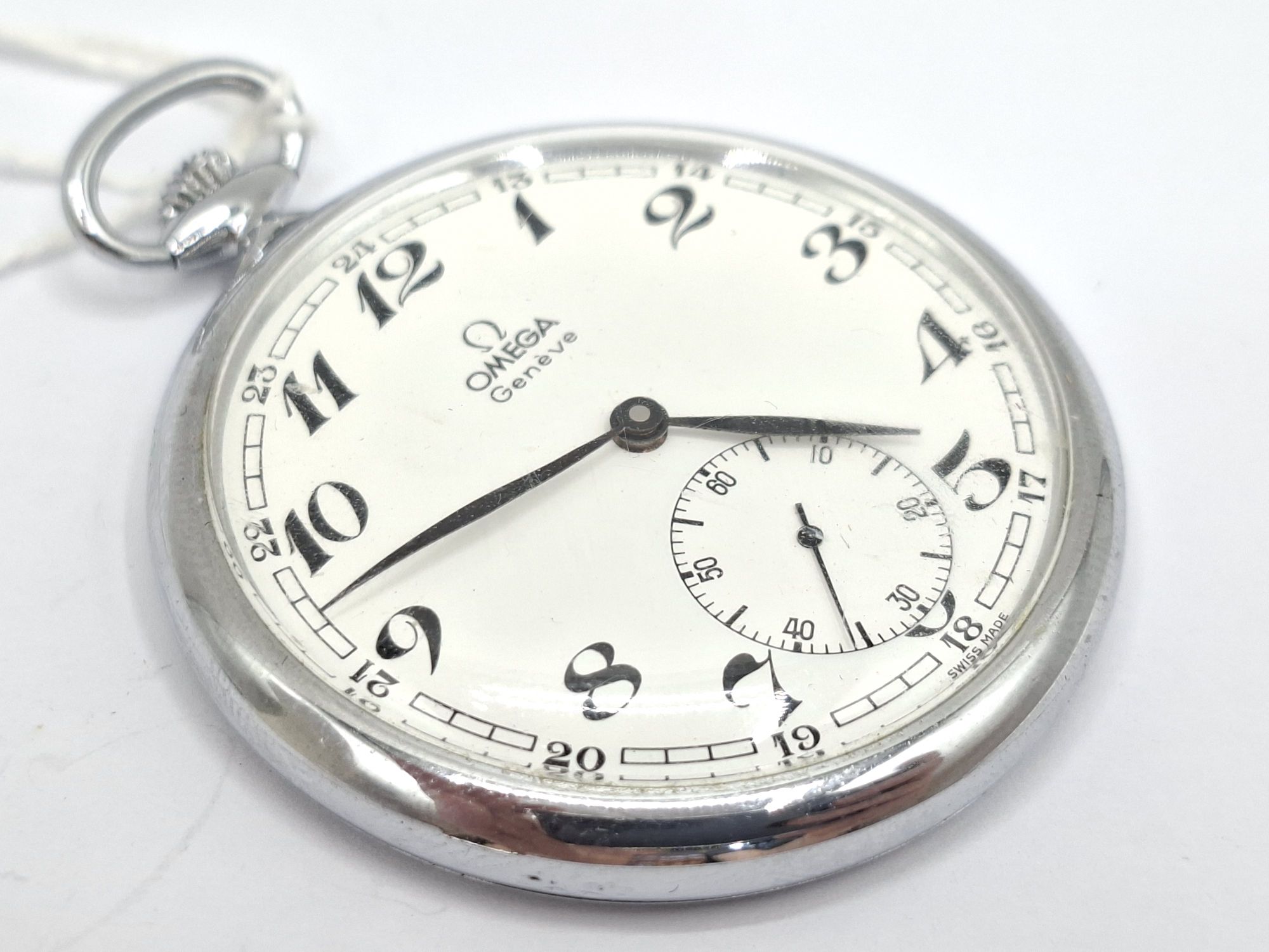 1115 · OMEGA GENEVE OPEN FACED POCKET WATCH