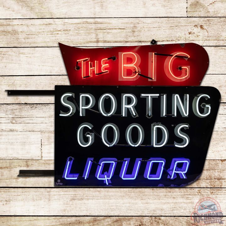 The Big Sporting Goods Liquor DS Porcelain Neon Sign