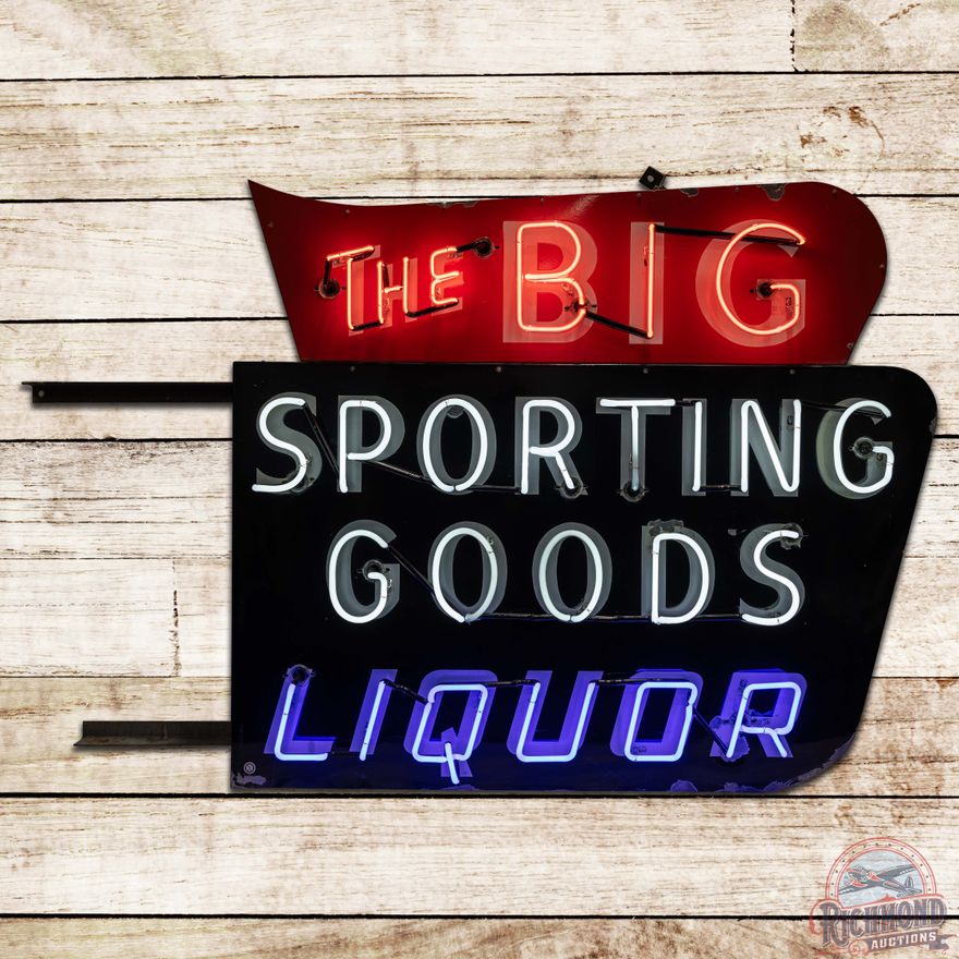 The Big Sporting Goods Liquor DS Porcelain Neon Sign