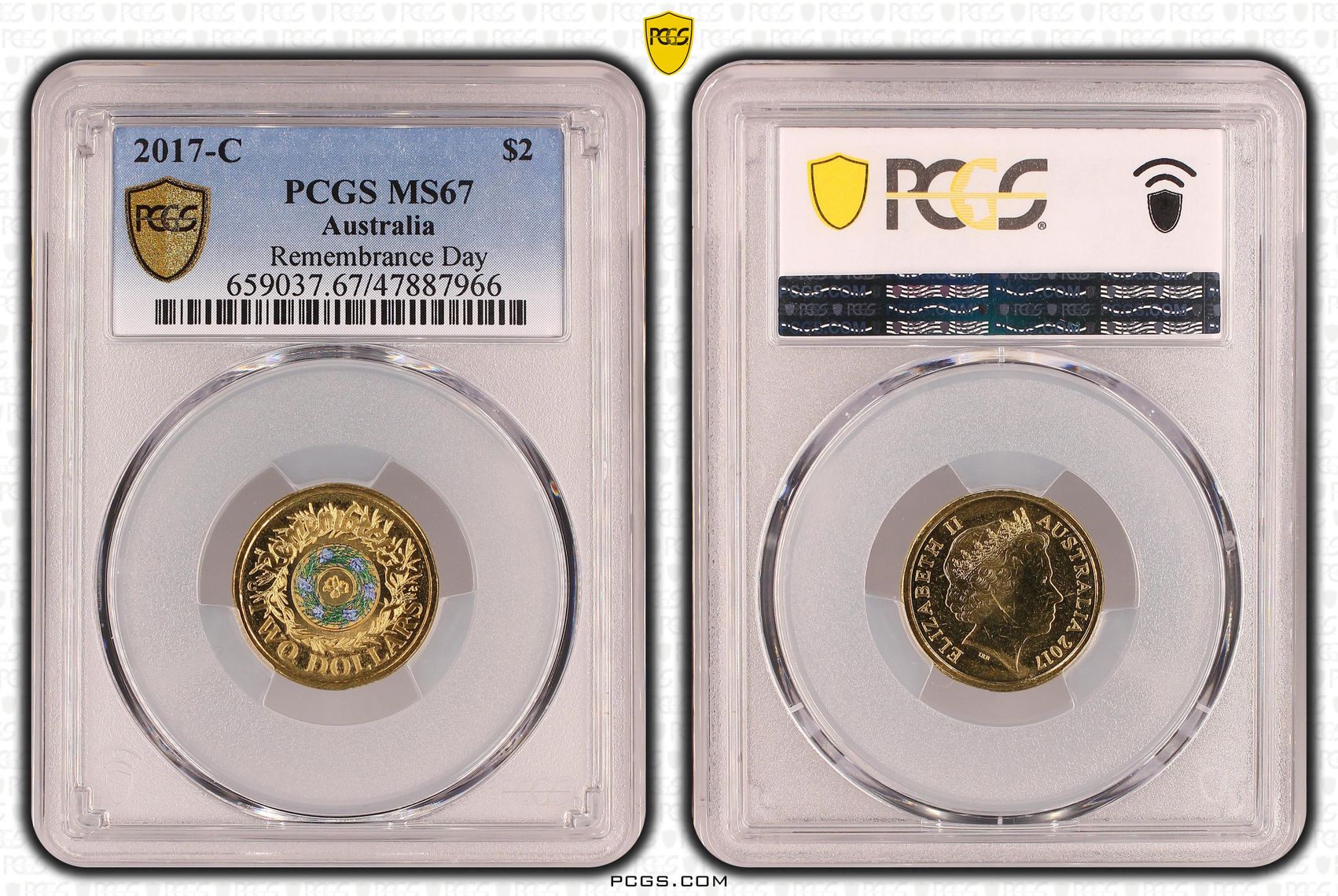 Remembrance Day, Two Dollar, 2017-C, PCGS MS67