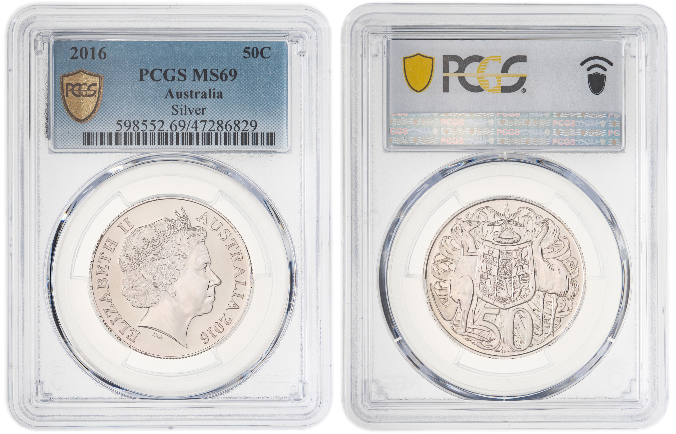 Elizabeth II, Silver, Fifty Cent, 2016, PCGS MS69