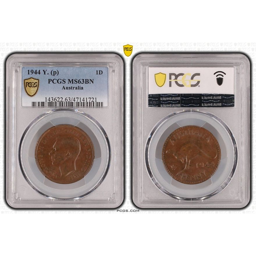 One Penny, 1944-Y., PCGS MS 63BN