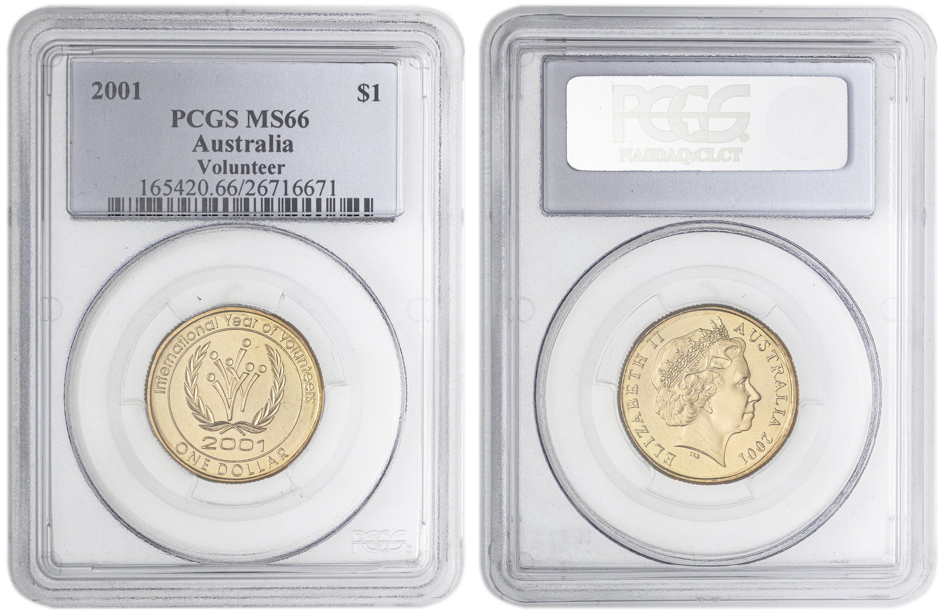 Volunteer , One Dollar, 2001, PCGS MS66