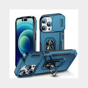 Metal Frame Shockproof Case for iPhone 14 Pro Max (DAMAGED) - Blue - - bar -9902038619692- 51736/624 SN B1 (S7)