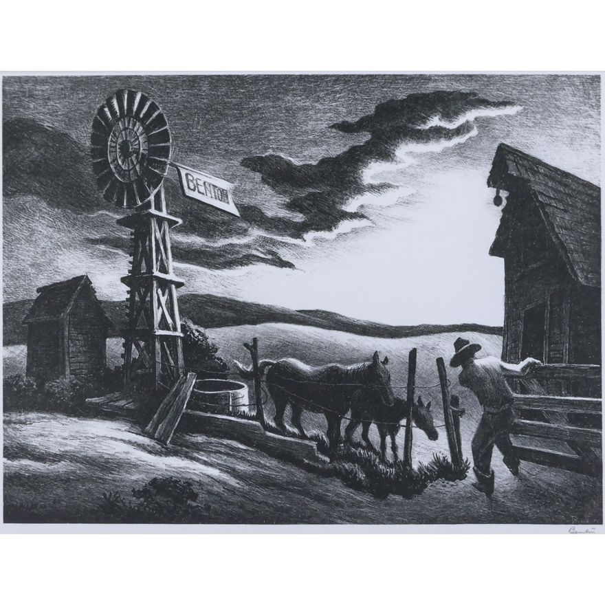 Thomas Hart Benton ''Arkansas Evening'' 1941 Lithograph