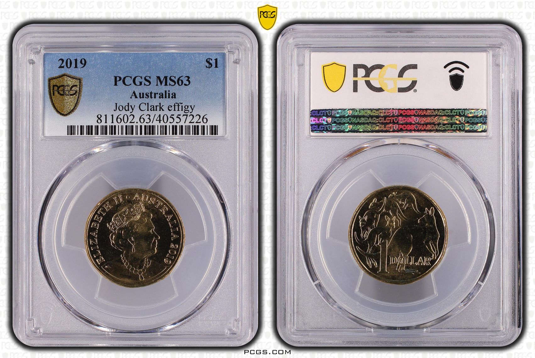 Elizabeth II, Jody Clark Effigy, One Dollar, 2019, PCGS MS63