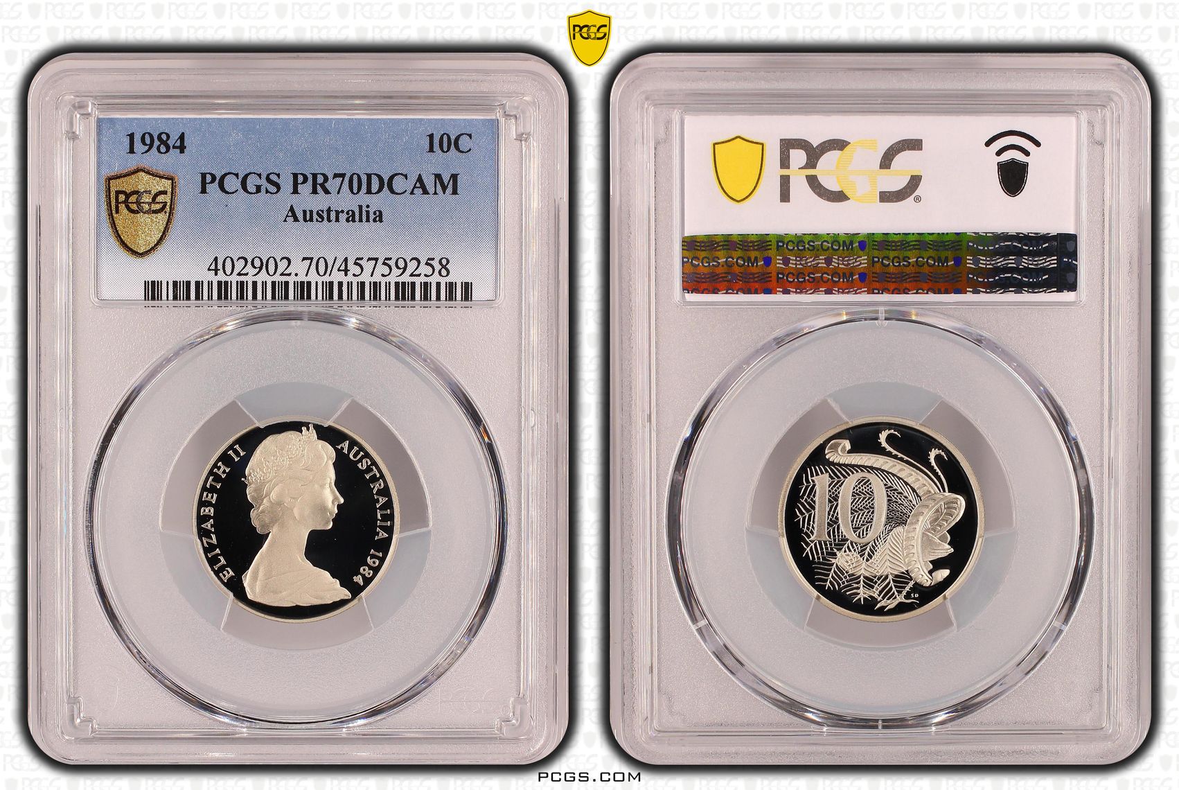 Elizabeth II, POP 13/0, Ten Cent, 1984, PCGS PR70DCAM