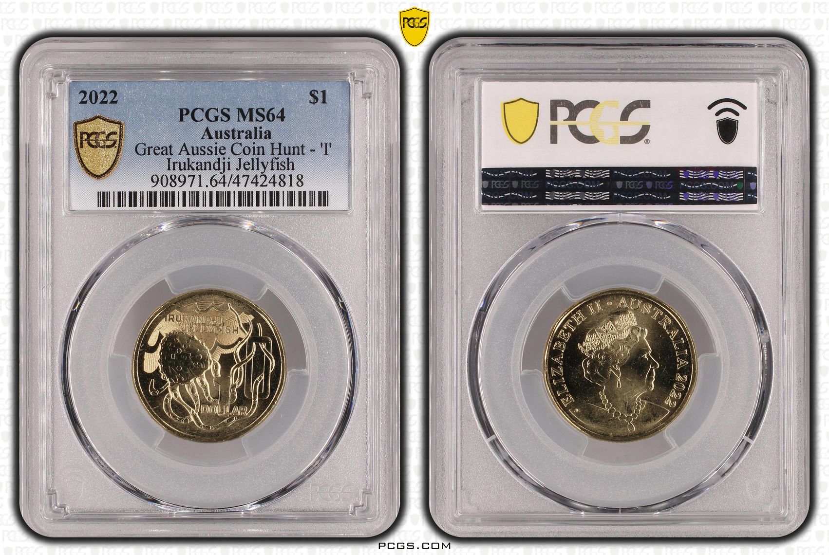 Great Aussie Coin Hunt - 'I', One Dollar, 2022, PCGS MS 64