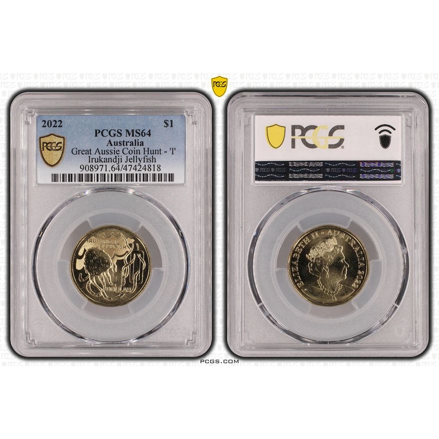 Great Aussie Coin Hunt - 'I', One Dollar, 2022, PCGS MS 64