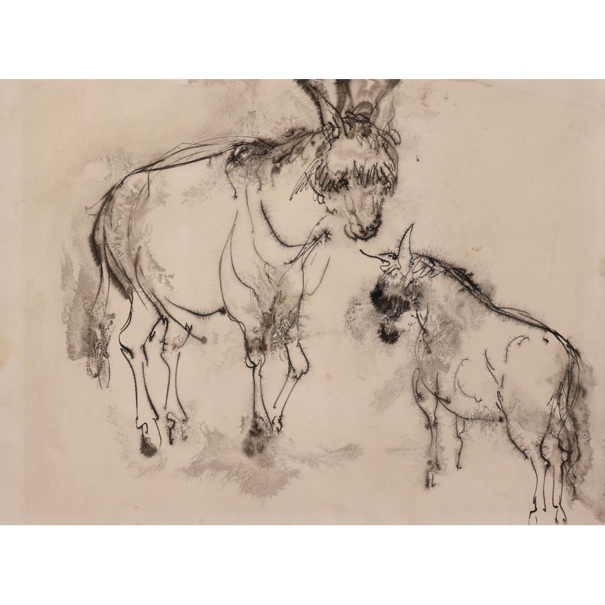 Kenneth Callahan ''Burros'' (Donkeys) Ink