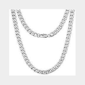 Solid Bulky Stainless Steel Cuban Men Necklace and Bracelet Set-50582/22027 (B1 S4) C