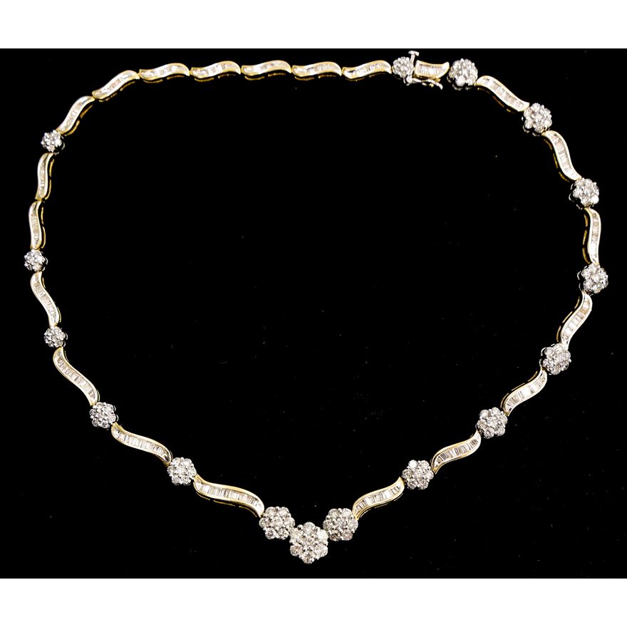 Elegant 12.5ctw Diamond 14k Two-Tone Necklace
