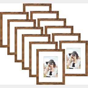 PICRIT 11X14 PICTURE FRAME SET OF 12, DISPLAY 8X10 WITH MAT OR 11X14 WITHOUT MAT, PHOTO FRAMES FOR WALL MOUNTING OR TABLE TOP DISP
