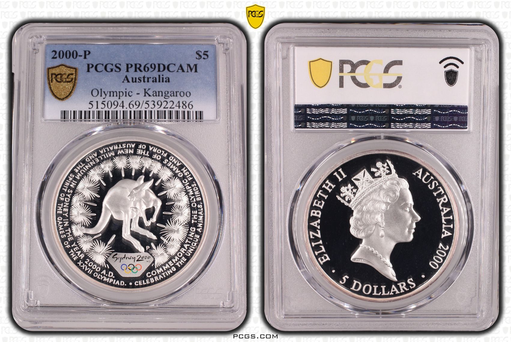 Olympic - Kangaroo, Five Dollar, 2000-P, PCGS PR69DCAM
