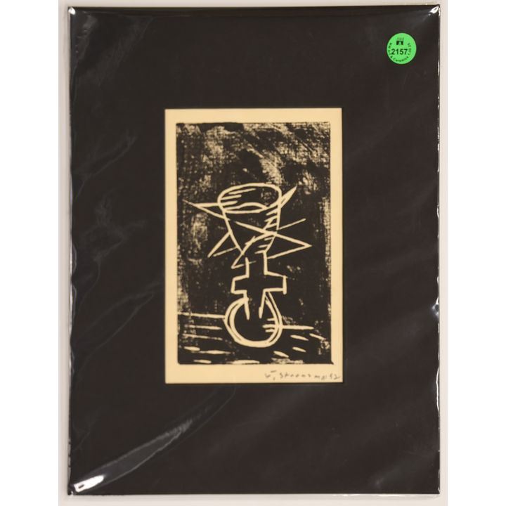 Jay Steensma ''Chalice with Thorns'' 1992 Woodcut Matted 12''x9.5''