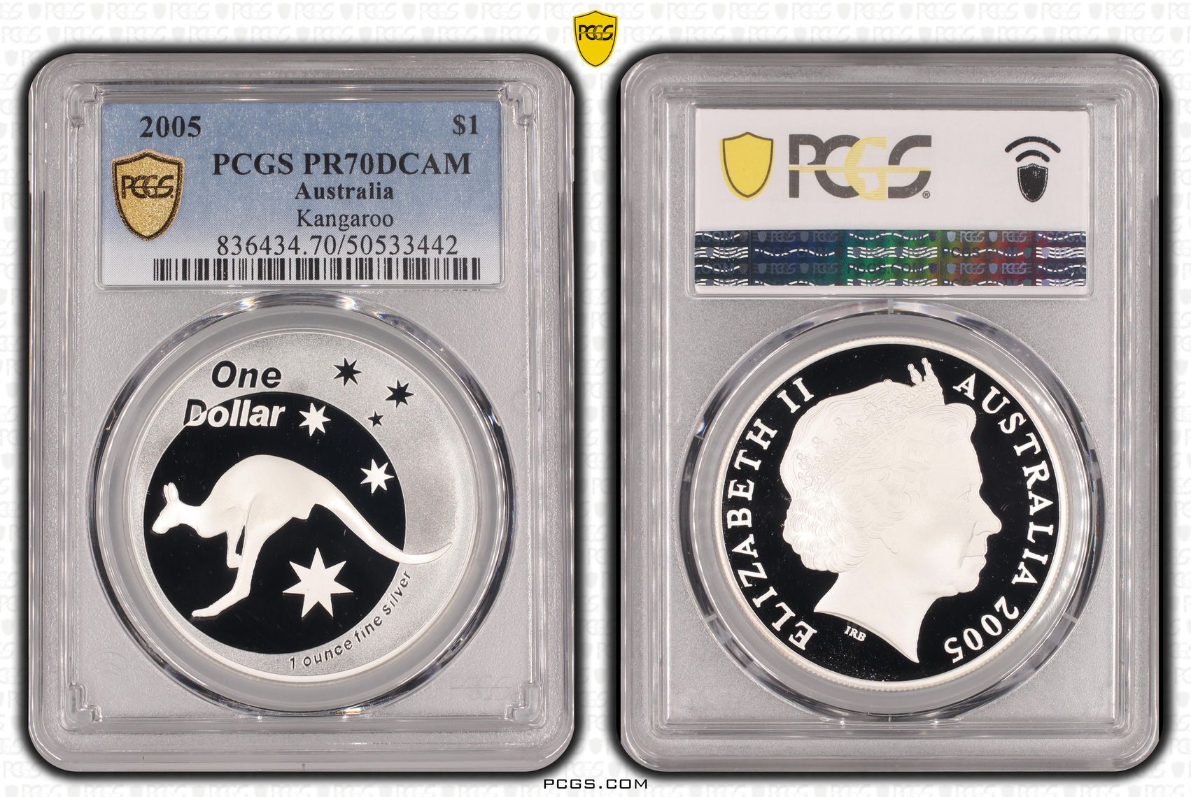 Kangaroo POP 7/0, One Dollar, 2005, PCGS PR70DCAM