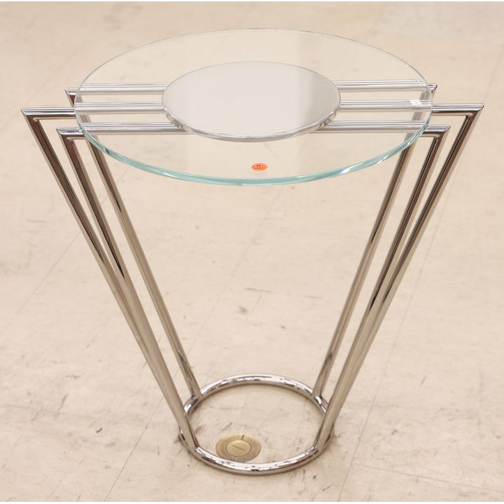 Brueton RKO Chrome Glass Top Side Table 21''x24'' - Art Deco, Jay Spectre