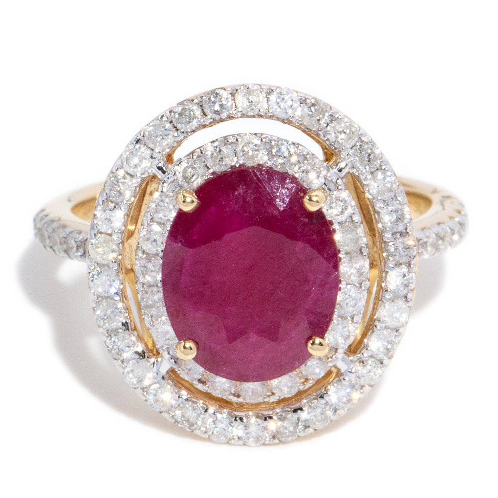122 · 2.03 Carat Ruby & Diamond Ring in 14ct Gold